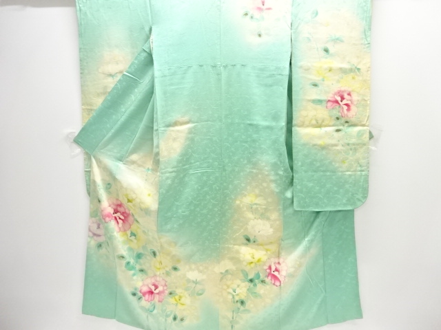 アンティーク　花模様振袖